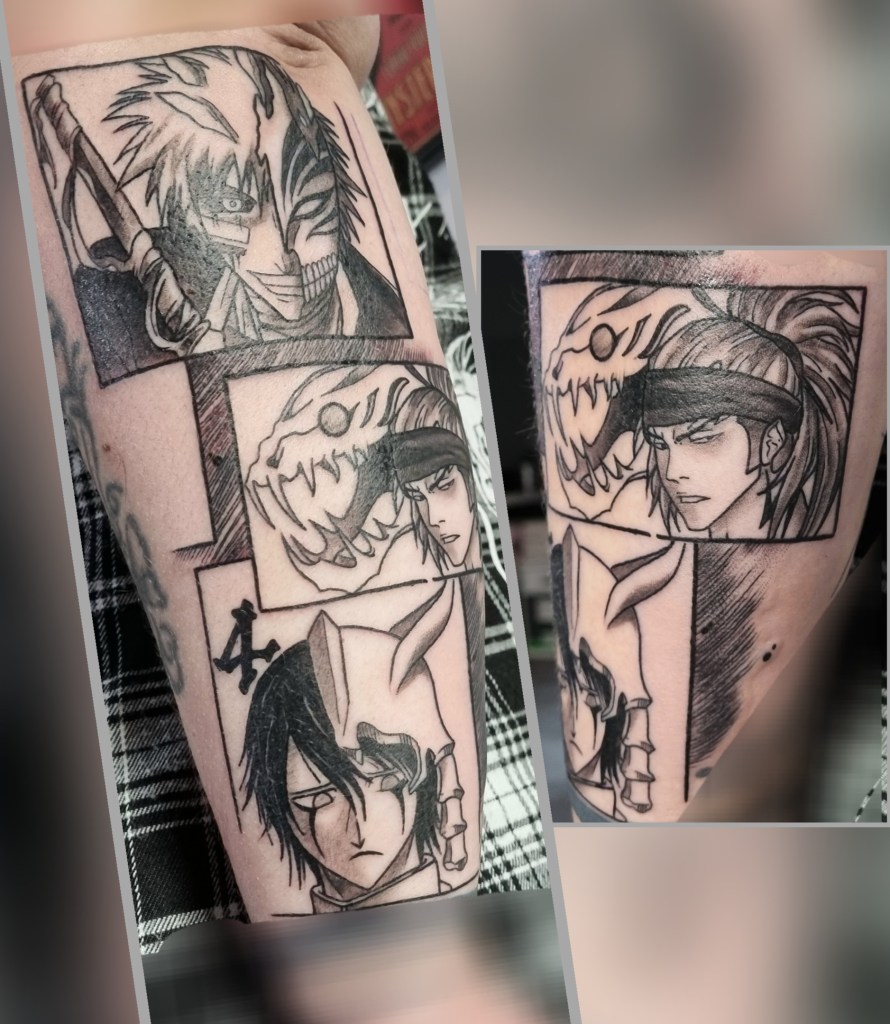 Tatouage Noir & Blanc graphique réalisé à Issoire par POISON BLEU